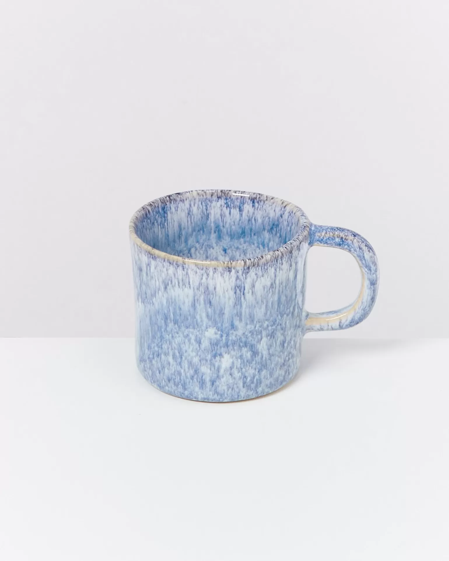 Miio Cordoama - Juego de 4 Tazas Pequeñas en Azul Moteado, Diseño Rústico para Café o Té