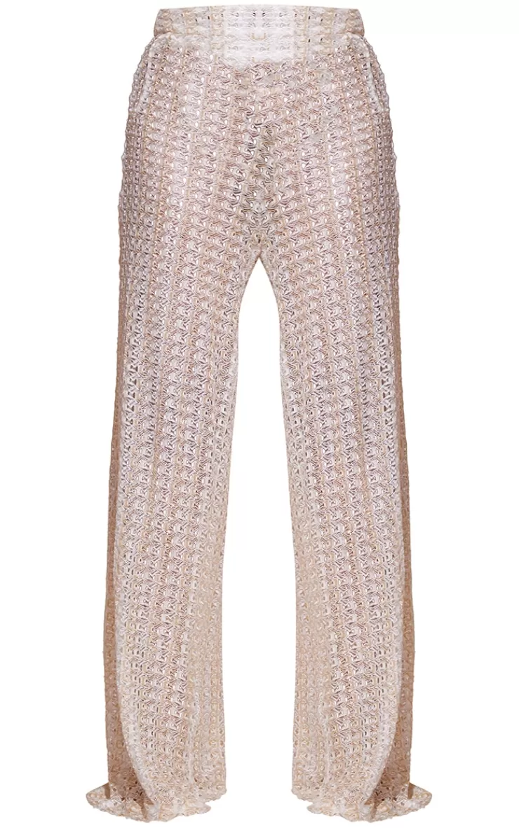PrettyLittleThing  Metallic Netted Crochet Beach Flares< Honeymoon Outfits