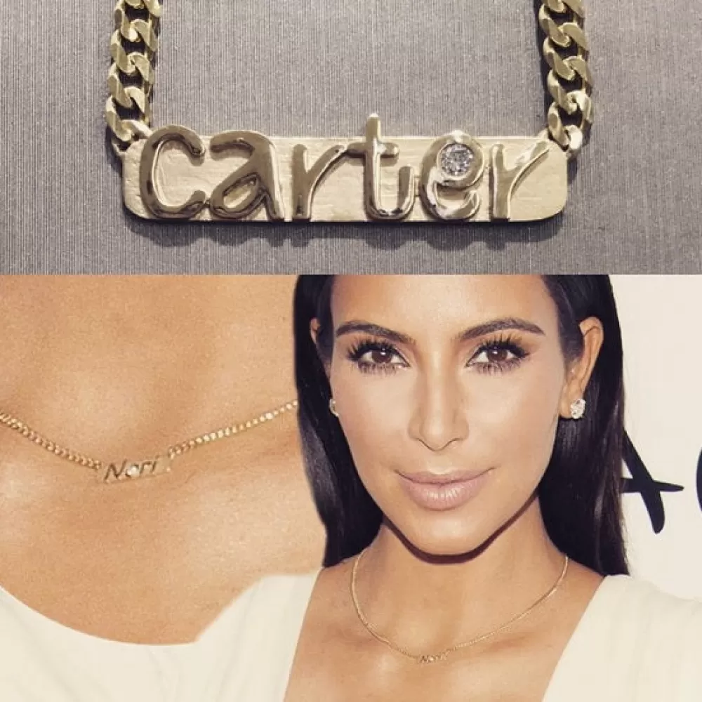 Collar de Oro Personalizado Kate Alexandra - Medallón con Nombre Único para Joyería Fina
