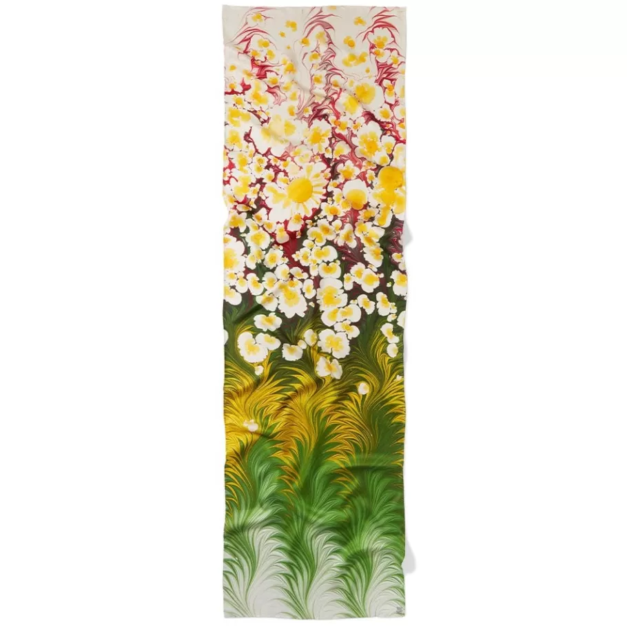 The Met Store Scarves & Wraps*Daisy Garden Marbled Paper Oblong Silk Scarf