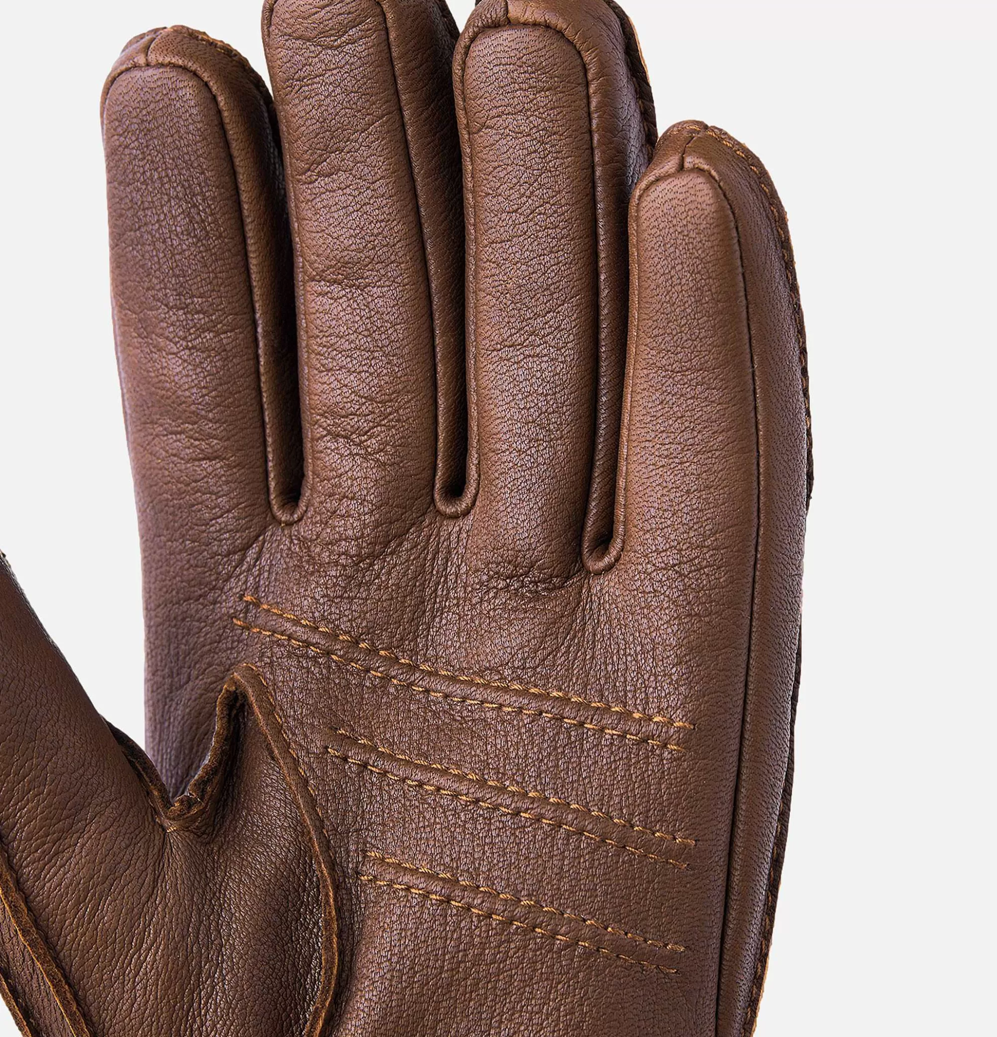 Guantes Hestra en Piel de Ciervo Chocolate - Accesorios Invernales: Manoplas, Gorros de Lana y Bufandas Artesanales