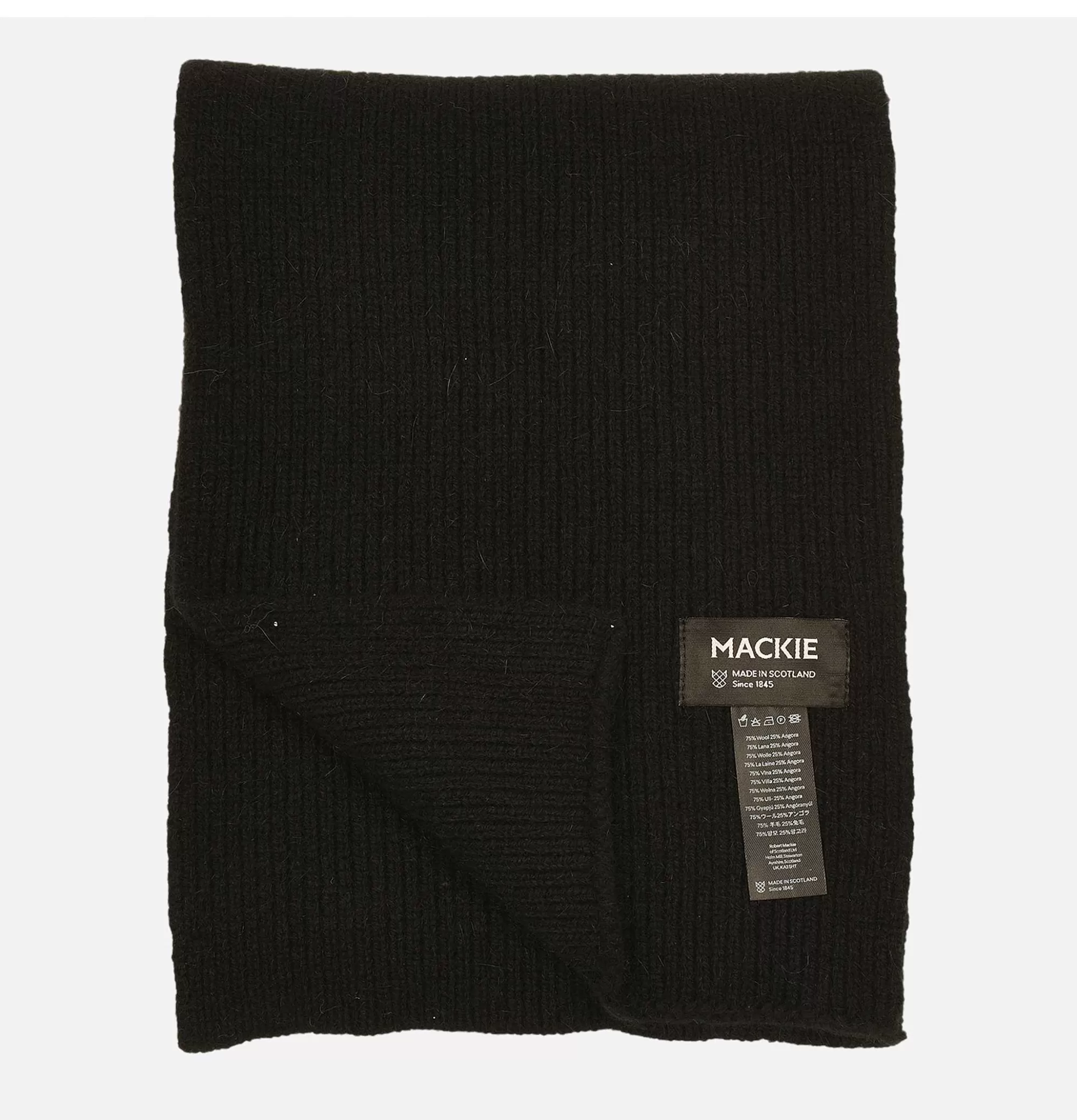 Guantes, Gorros y Bufandas Robert Mackie - Bufanda Geelongora en Negro Clásico • Accesorios de Invierno con Estilo Británico • Diseño elegante para Hombre y Mujer