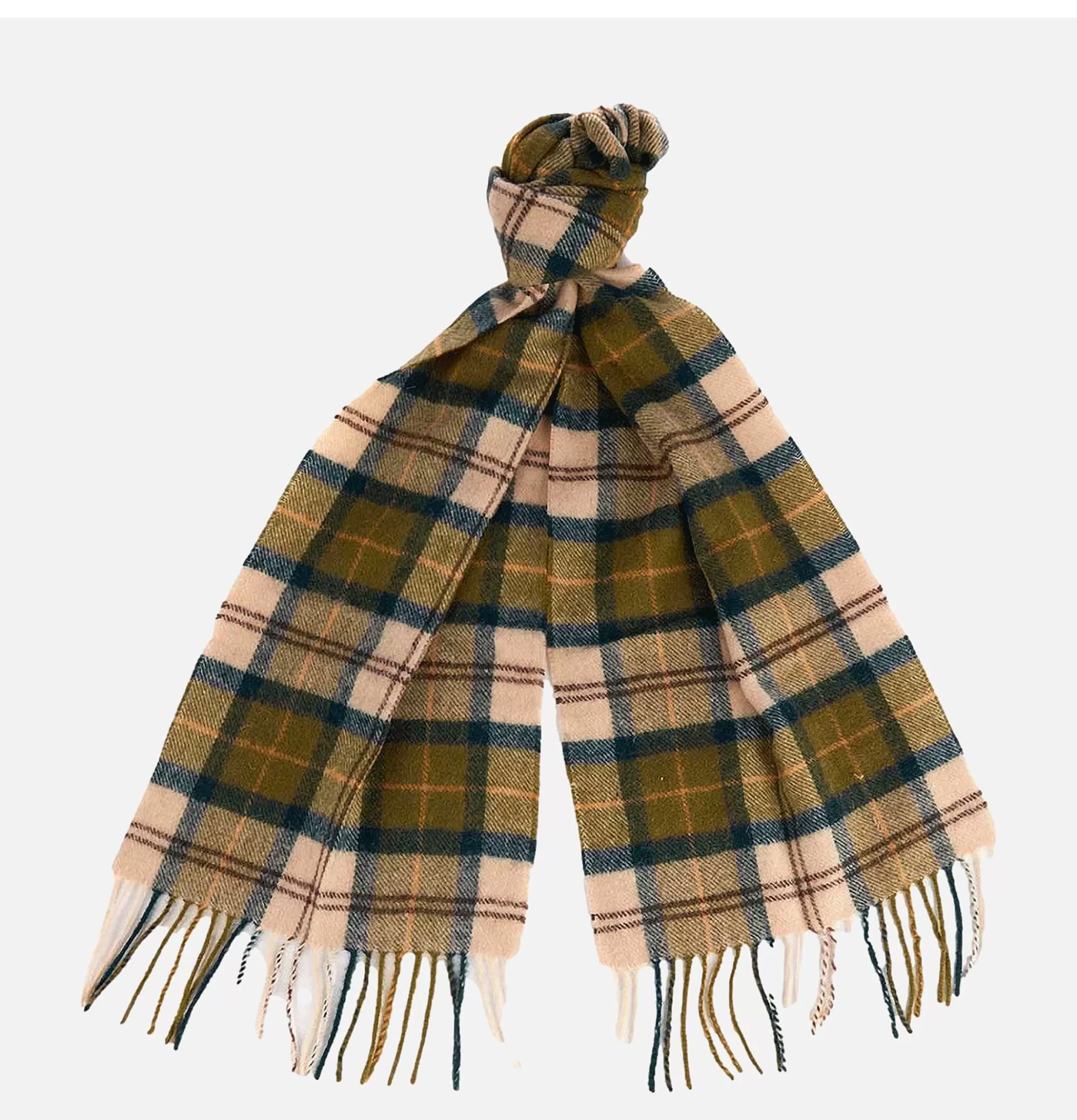 Bufanda de Lana de Cordero Estilo Tartán Verde BARBOUR • Guantes • Gorros • Accesorios de Invierno