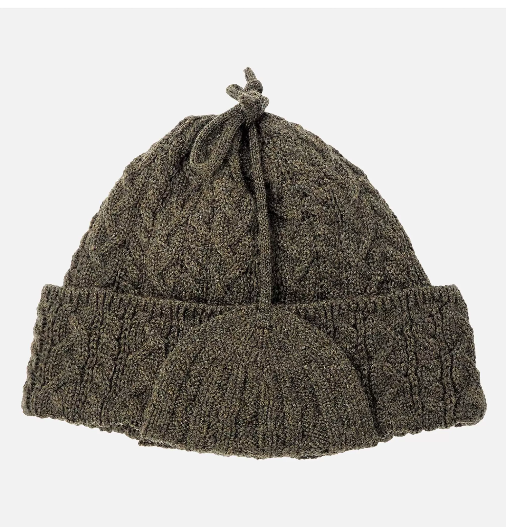 Gorro Aviador Elias Tejido en Oliva – Guantes, Gorros y Bufandas de Pluma Natural

（：，，，
