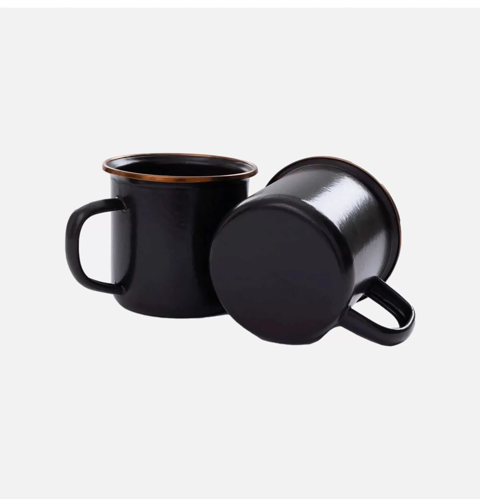 Juego de 2 Tazas Esmaltadas BAREBONES en Gris Carbón - Perfectas para Aventuras al Aire Libre y Picnic al Aire Libre