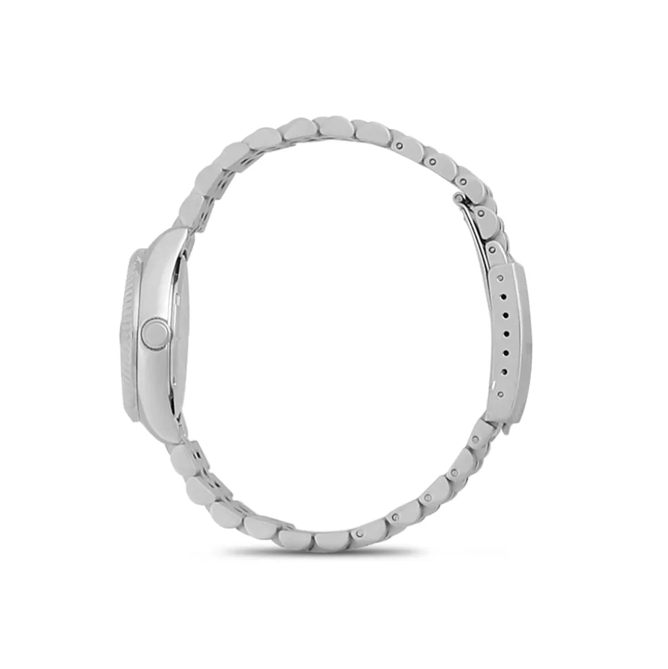 Reloj Pulsera Folli Follie Eternamente Mía - Brazalete elegante con esfera gris y detalles brillantes para mujer, diseño bracelete de acero con estilo atemporal