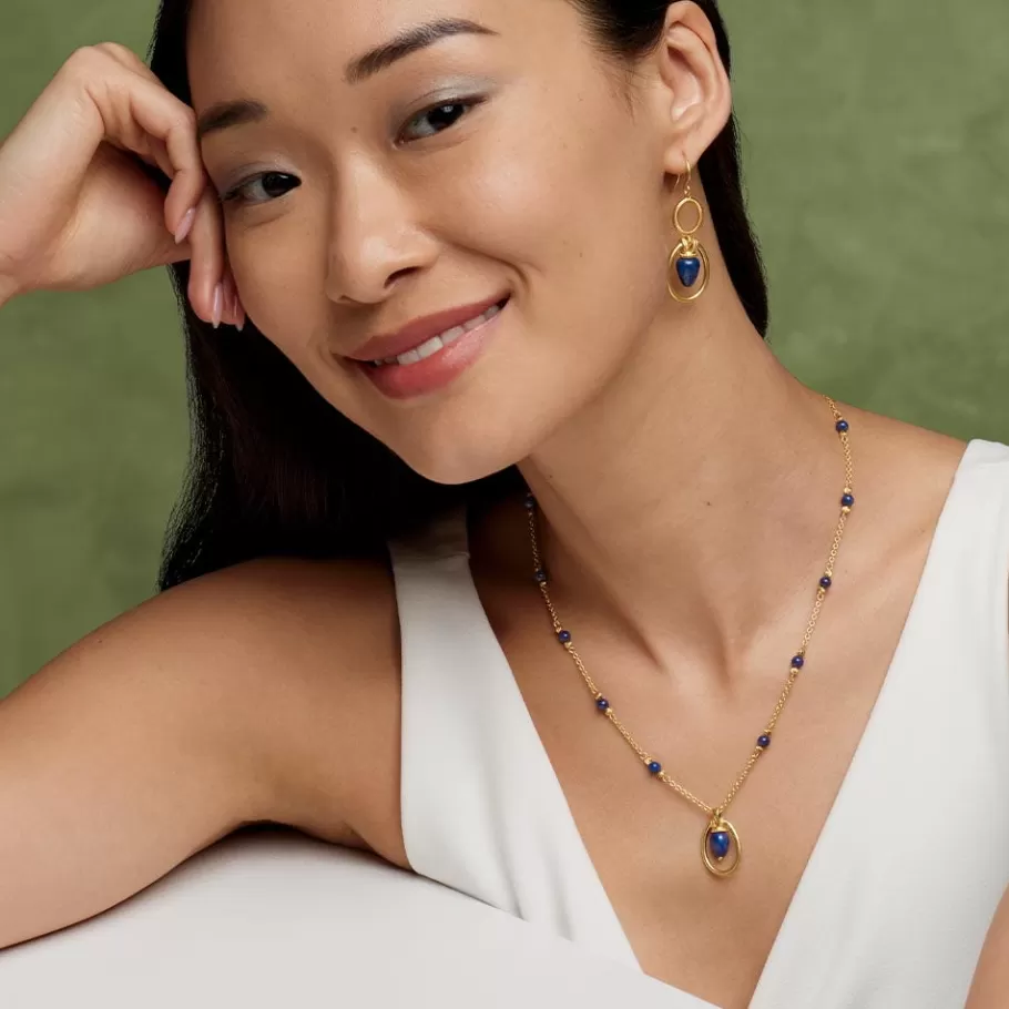 The Met Store Earrings*Etruscan Lapis Double-Drop Earrings