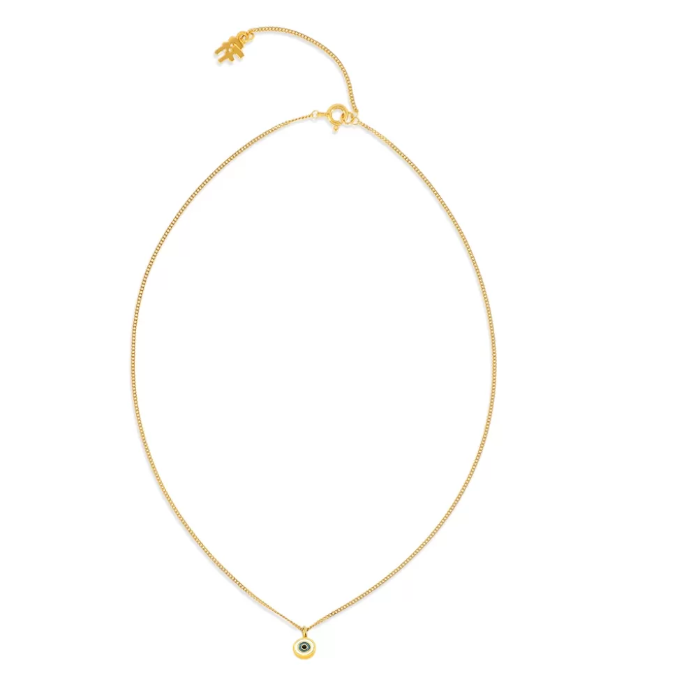 Collar Elegante para Mujer Folli Follie - Cadena Dorada con Detalle de Ojo Místico | Joyería Moderna Ajustable