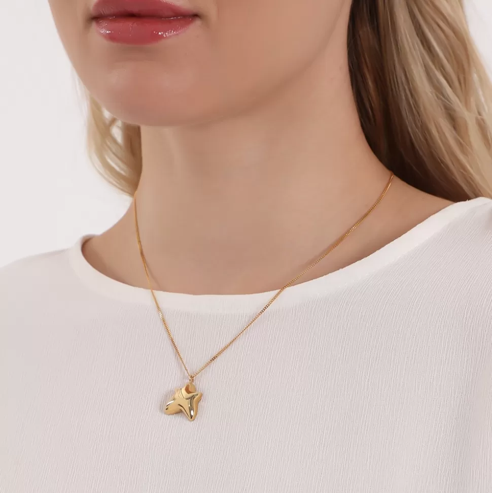 Collar elegante de cadena dorada con estrella para mujer - Colección Folli Follie | Fashionable.Me