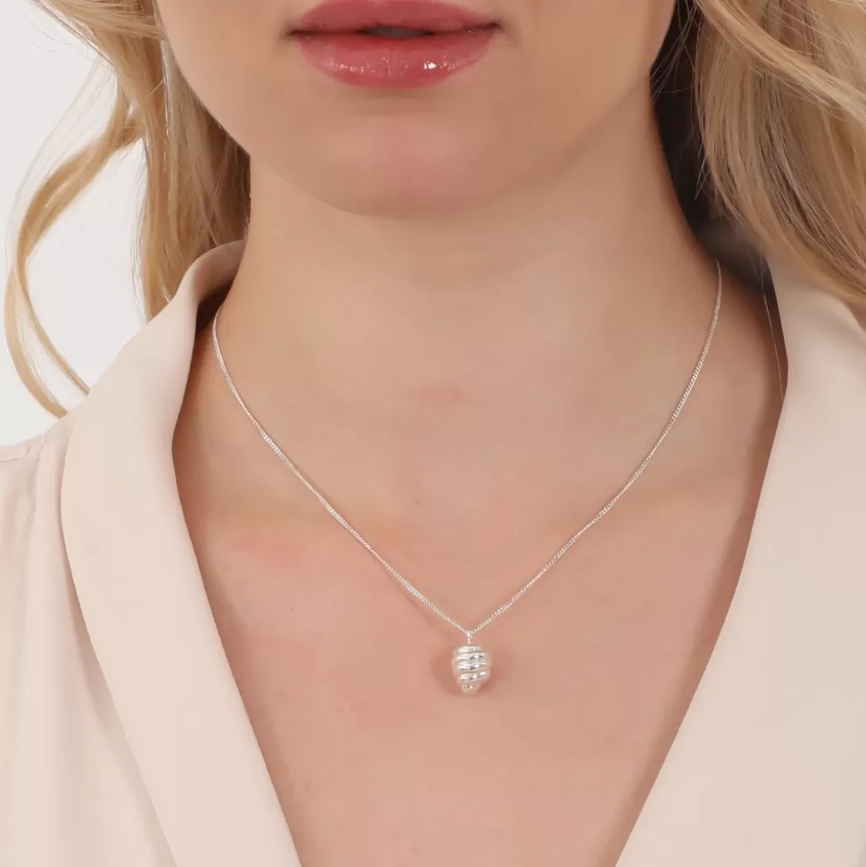 Collar Folli Follie Plata con Diseño de Panal - Cadena Bohemia para Mujer, Detalle Artesanal en Plata Estilizada