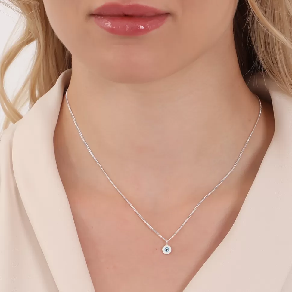 Colgante Folli Follie con Detalle de Ojo - Cadena de Plata Brillante para Mujer - Diseño Elegante Fashionable.Me