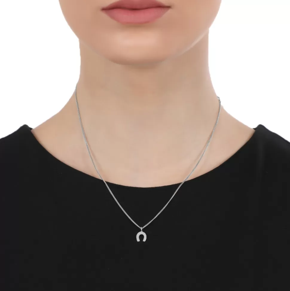 Collar Bohemio de Plata con Herradura de la Suerte - Cadena Elegante Folli Follie para Mujer