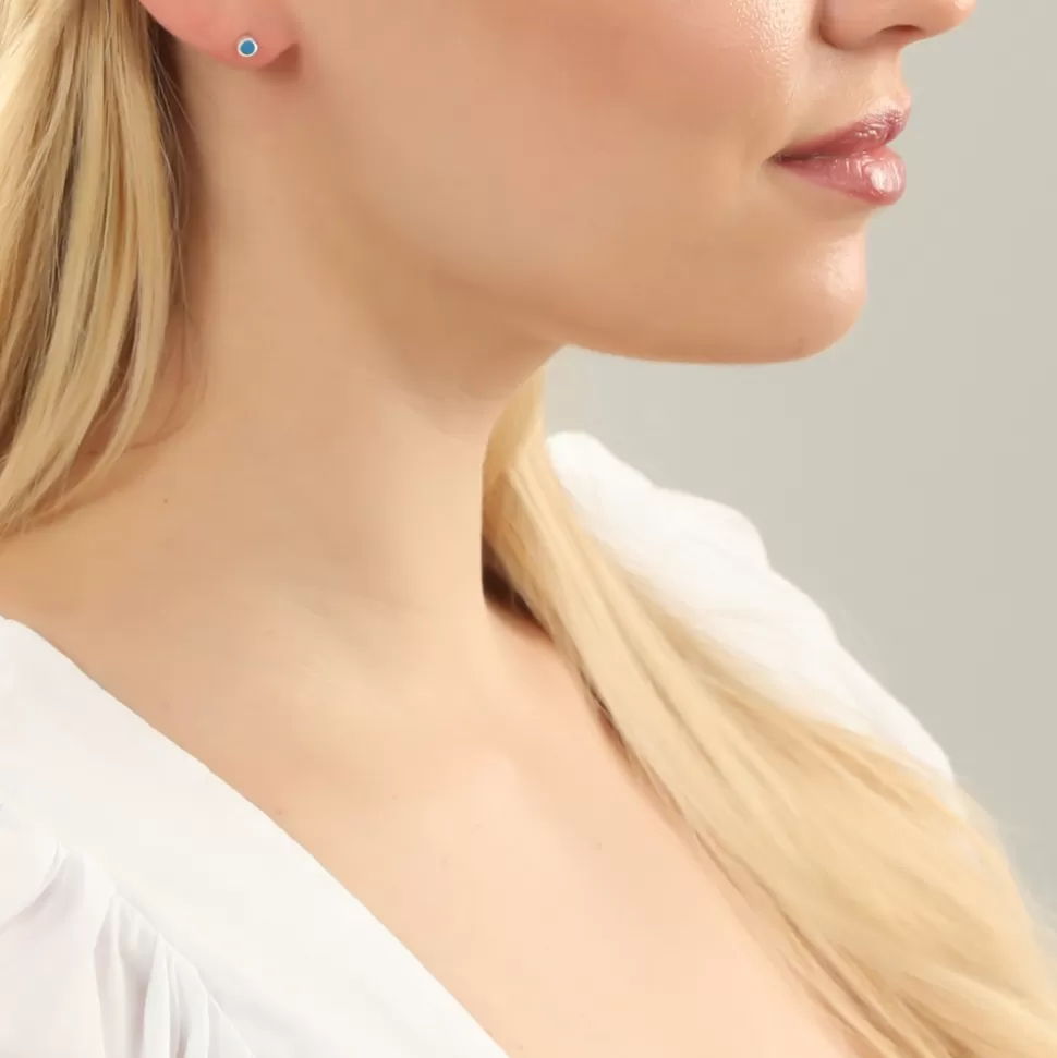 Pendientes Folli Follie para Mujer - Aretes Redondos de Plata con Esmalte | Diseño Moderno y Versátil para Looks Diurnos y Nocturnos