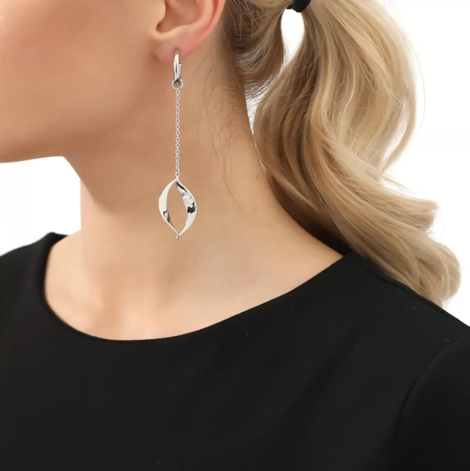 Aretes Largos Folli Follie - Alma Ardiente en Plata para Mujer