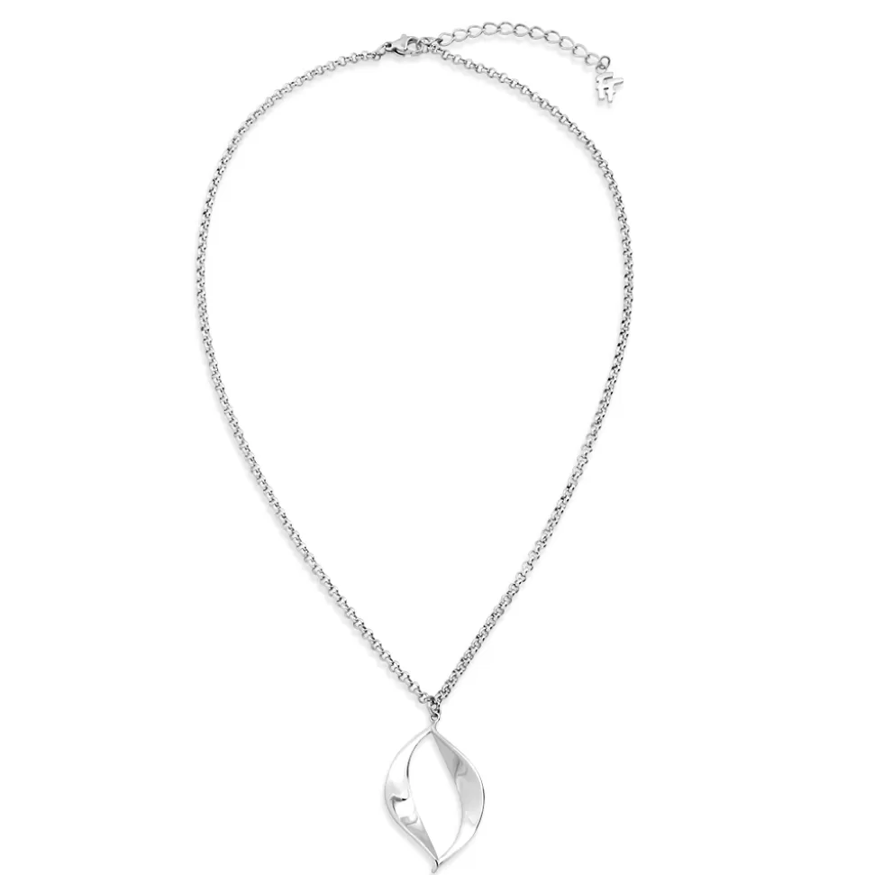 Collar Flaming Soul de Folli Follie - Plata Brillante para Mujer con Diseño Minimalista y Medida Corta