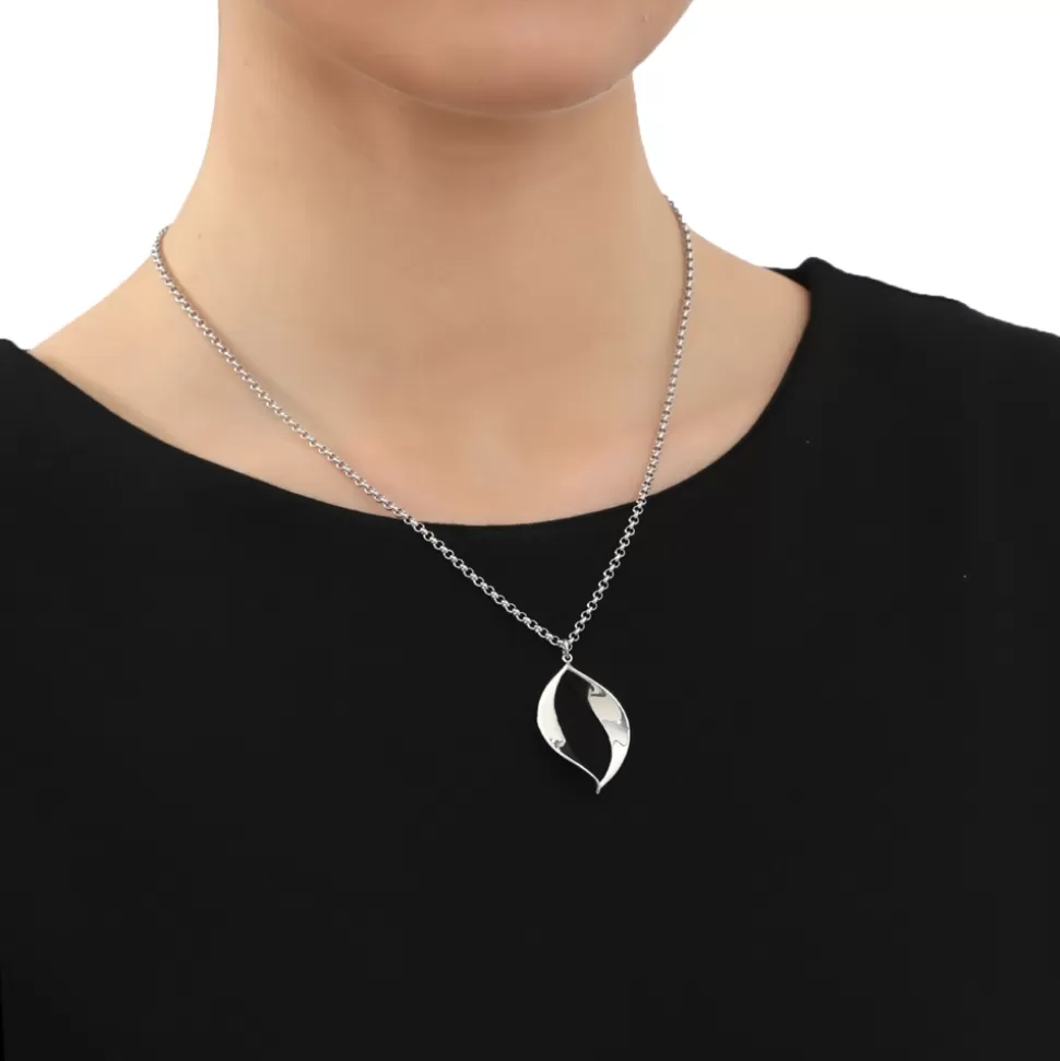 Collar Flaming Soul de Folli Follie - Plata Brillante para Mujer con Diseño Minimalista y Medida Corta
