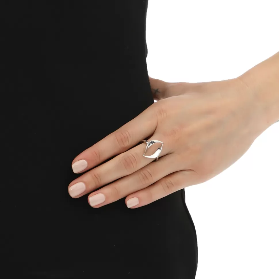 Anillo Femenino Folli-Follie 'Alma Ardiente' en Plata Brillante - Elegancia Atemporal para Mujer