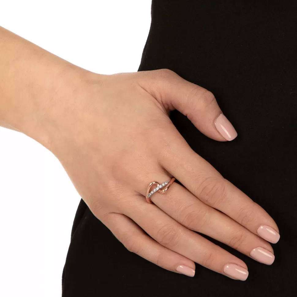 Anillo Dual Folli Follie Mujer - Diseño Fluido en Dos Tonos