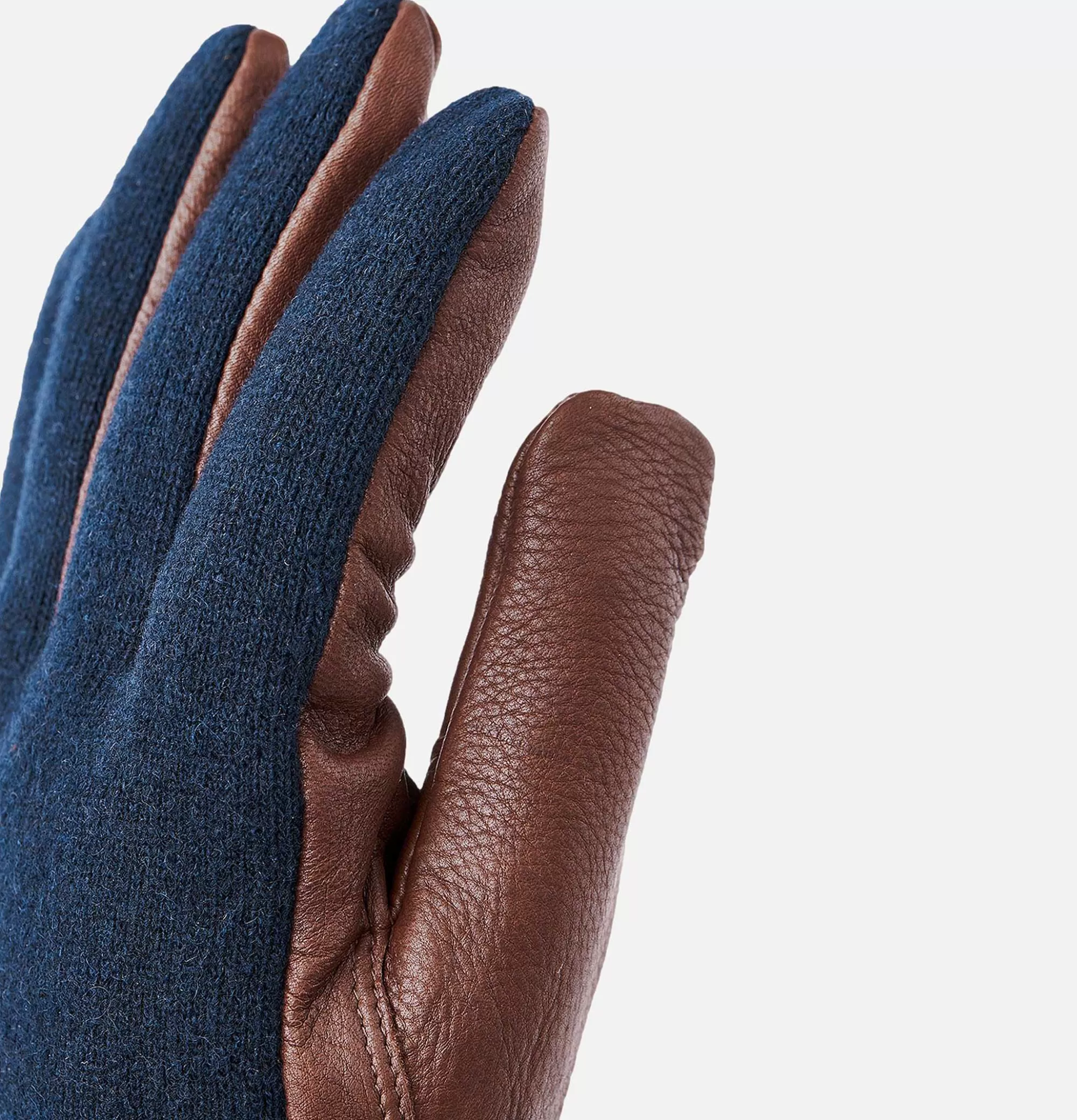 Hestra Guantes de Piel de Ciervo con Forro de Lana - Azul Marino • Accesorios Invernales Premium: Gorros y Bufandas Abrigadas