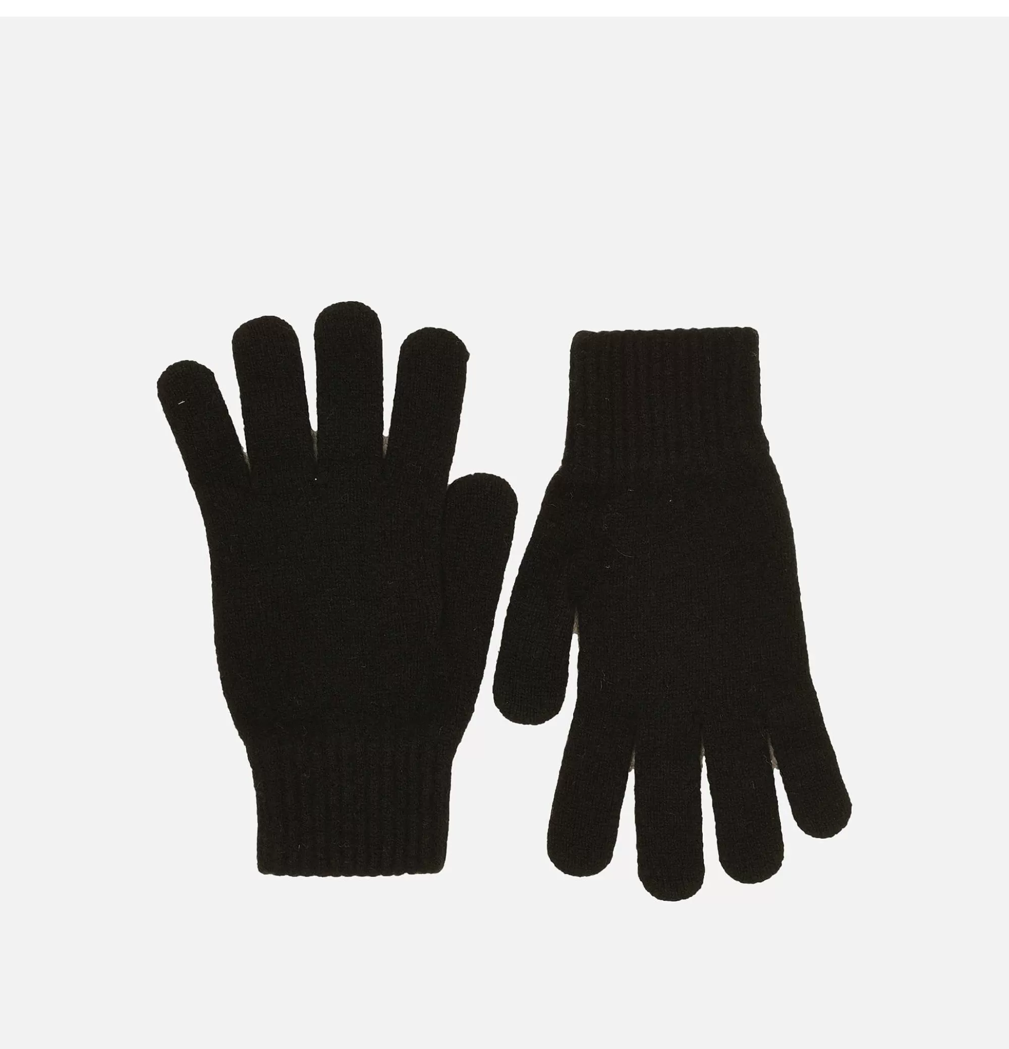 ROBERT MACKIE - Guantes de Lana Merino Negro Ébano | Colección Invierno con Accesorios: Gorros y Buffs de Calidad Premium