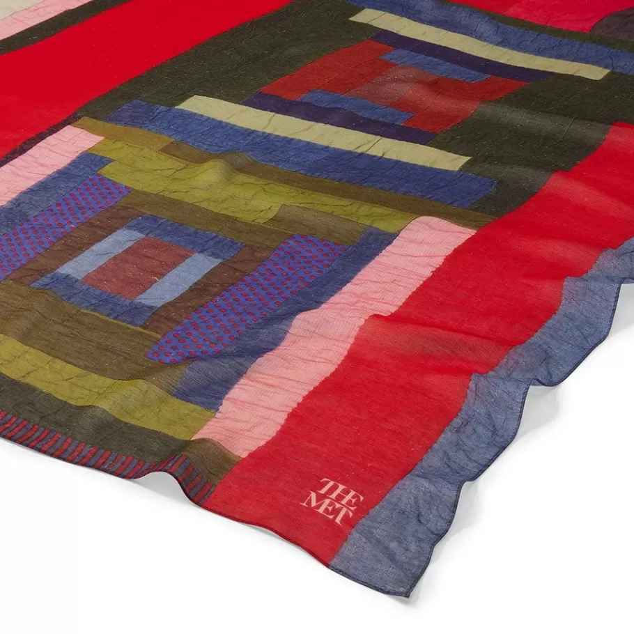 The Met Store Scarves & Wraps*Gee’s Bend Pettway Quilt Design Oblong Silk Scarf