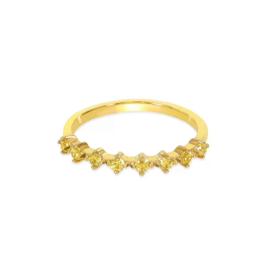Anillo Bañado en Oro con Cristales Destellantes de Folli Follie - Energía Positiva para Mujer