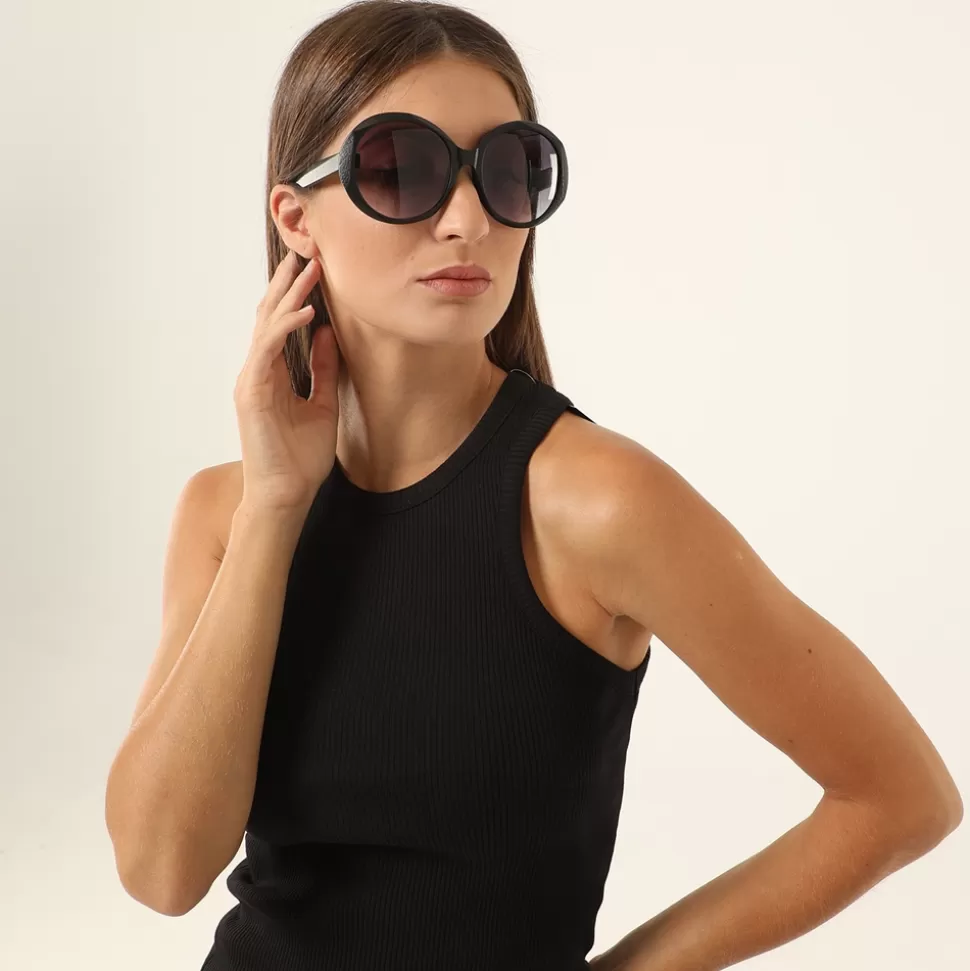 Gafas de Sol Artesanales Folli Follie para Mujer - Modelo Oversized con Diseño de Máscara y Acabado Mate