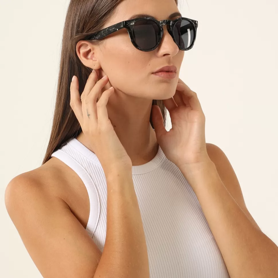 Gafas de Sol Follí Follíe para Mujer - Modelo Redondo Artesanal con Detalles de Mármol - Diseño Exclusivo