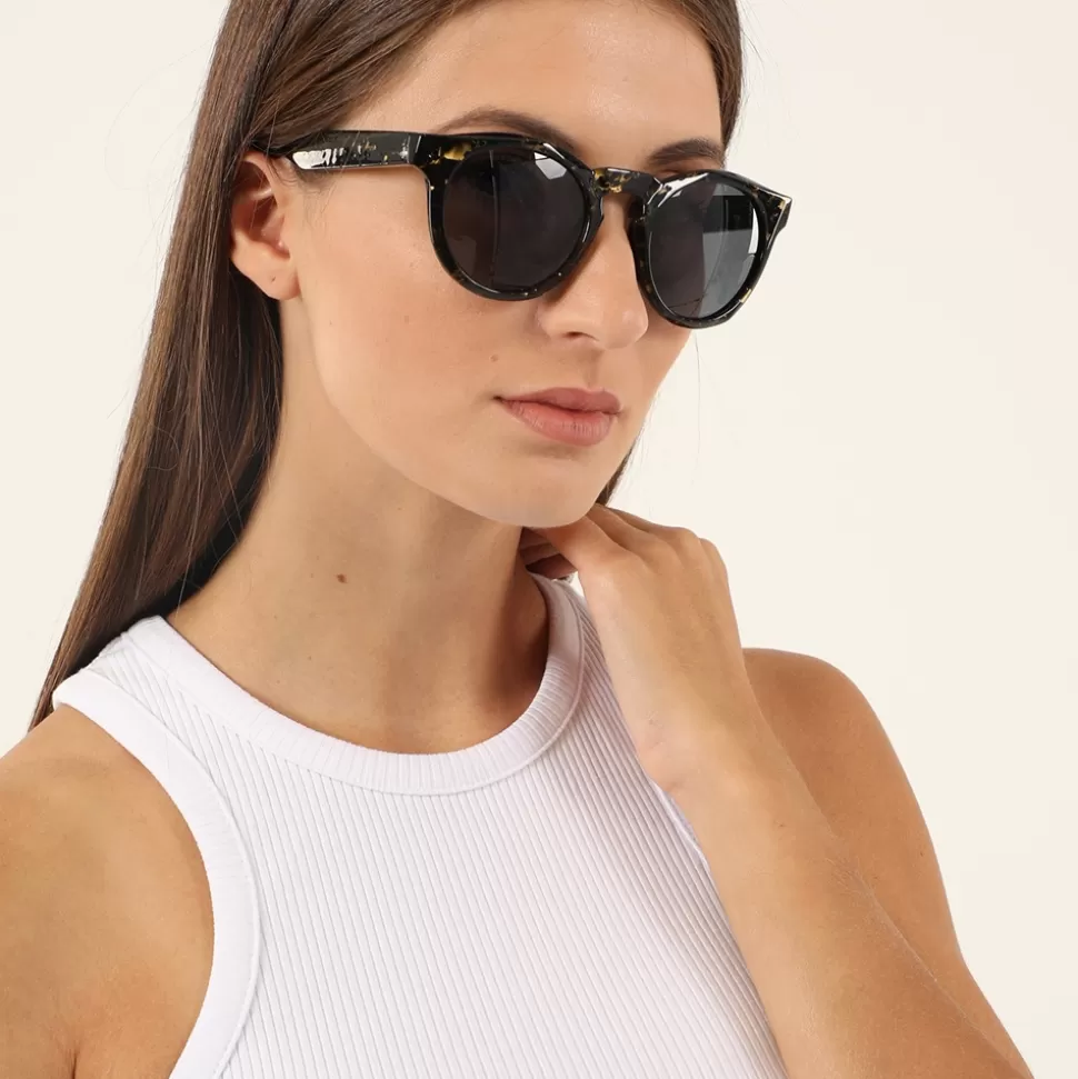 Gafas de Sol Folli Follie para Mujer - Diseño Redondo Artesanal con Detalles en Mármol