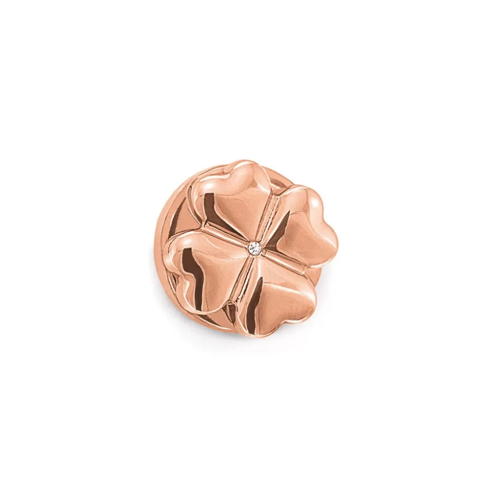 Collar corto para mujer con diseño Corazón x Corazón - Bañado en oro rosa y detalles elegantes