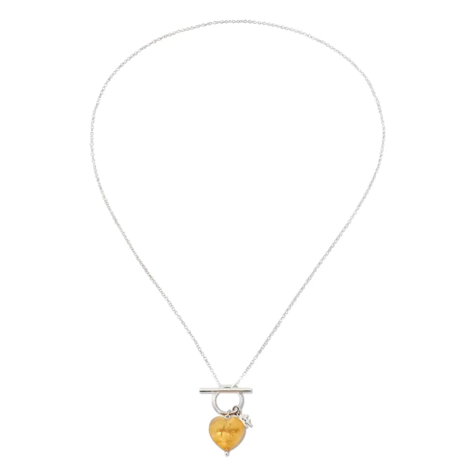 Collar Elegante de Plata para Mujer - Diseño Corazón con Cierre Seguro y Detalle Largo Dulce