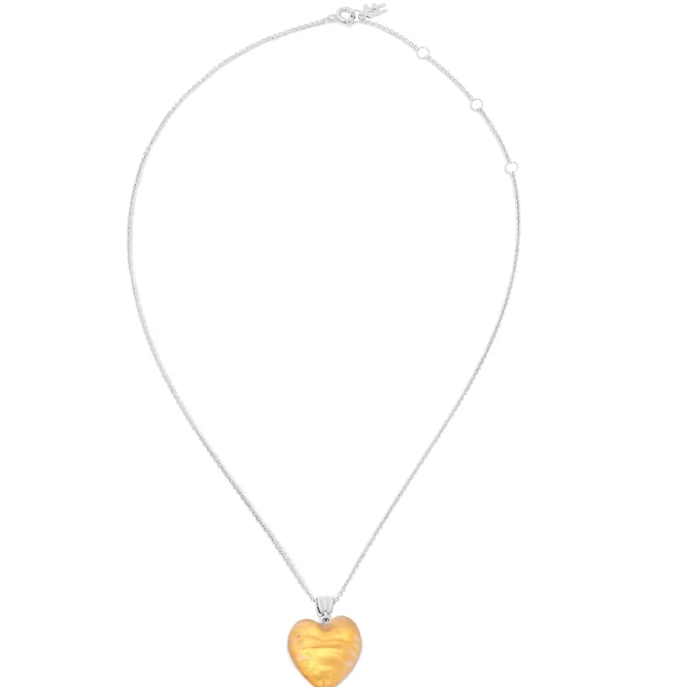 Colgante Folli Follie Dulce Corazón - Joyería plateada corta con detalle romántico y acabado brillante