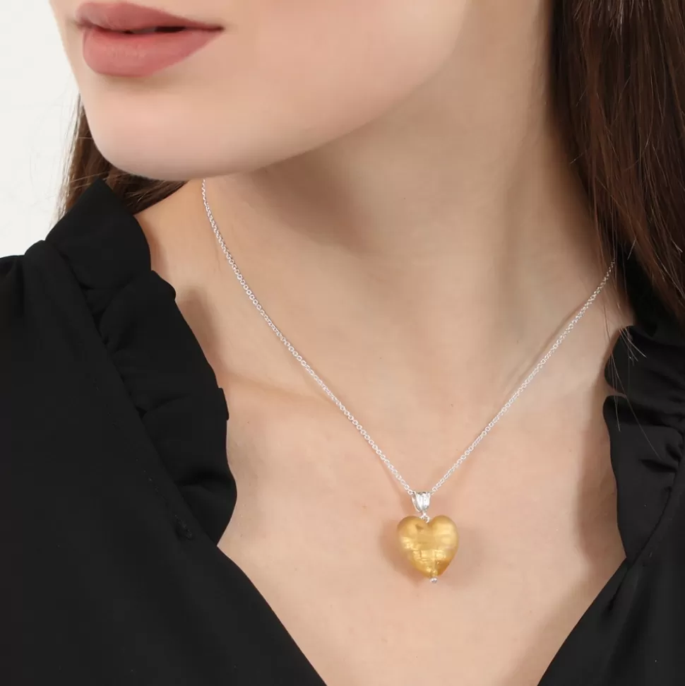 Colgante Folli Follie Dulce Corazón - Joyería plateada corta con detalle romántico y acabado brillante