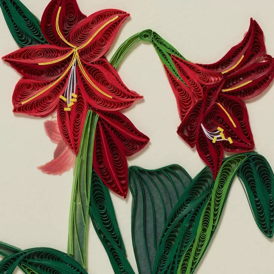 Tarjetas Navideñas Artesanales con Filigrana de Amarilis - Diseño Exclusivo Tienda Met