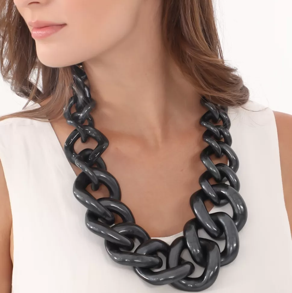 Folli Follie - Collar Cadena Gruesa Impactante 