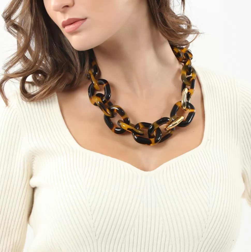 Collar Exclusivo Folli Follie: Cadena Gruesa con Diseño Atrevido - Joyería Moderna para Mujeres que Deslumbran