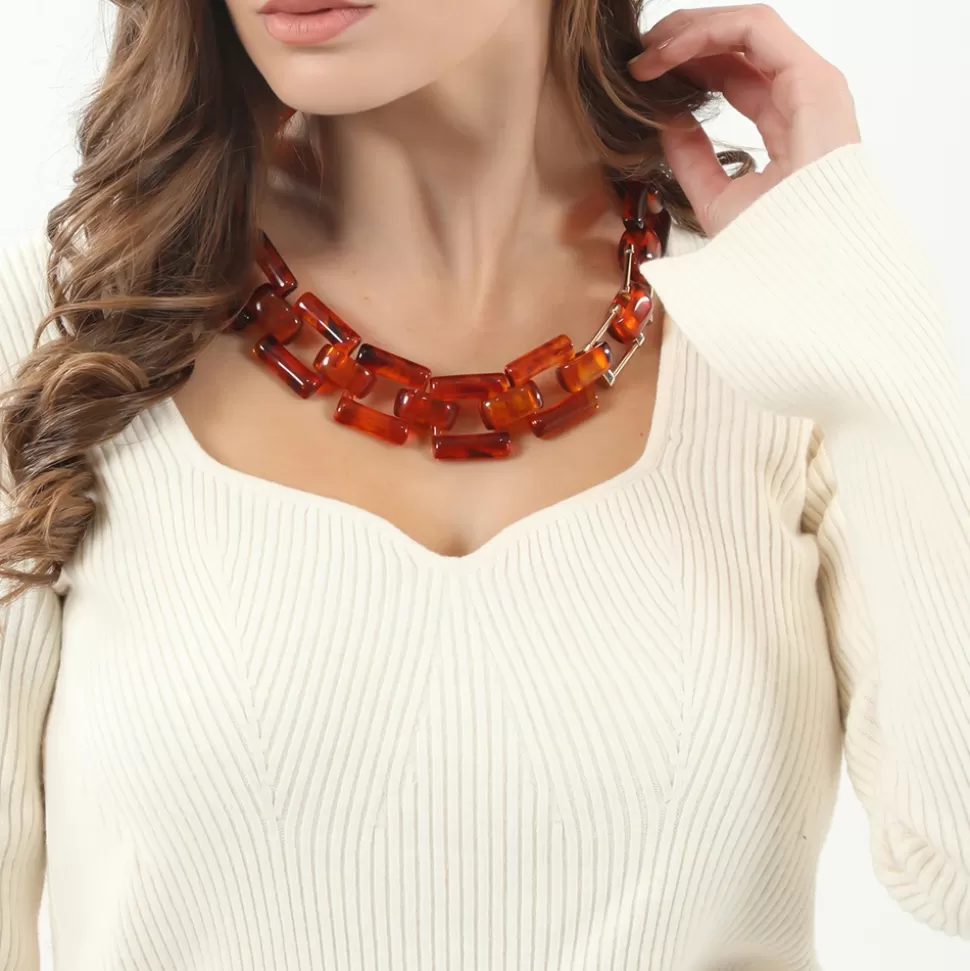 Collar Grueso Folli Follie para Mujer - Estilo Audaz ¡Lucete con Distinción! Diseño Exclusivo de Eslabones Voluminosos