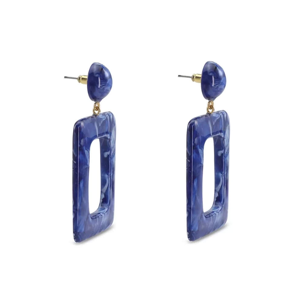 Pendientes Folli Follie Mujer - Elegantes Aretes Rectangulares Grandes para Destacar