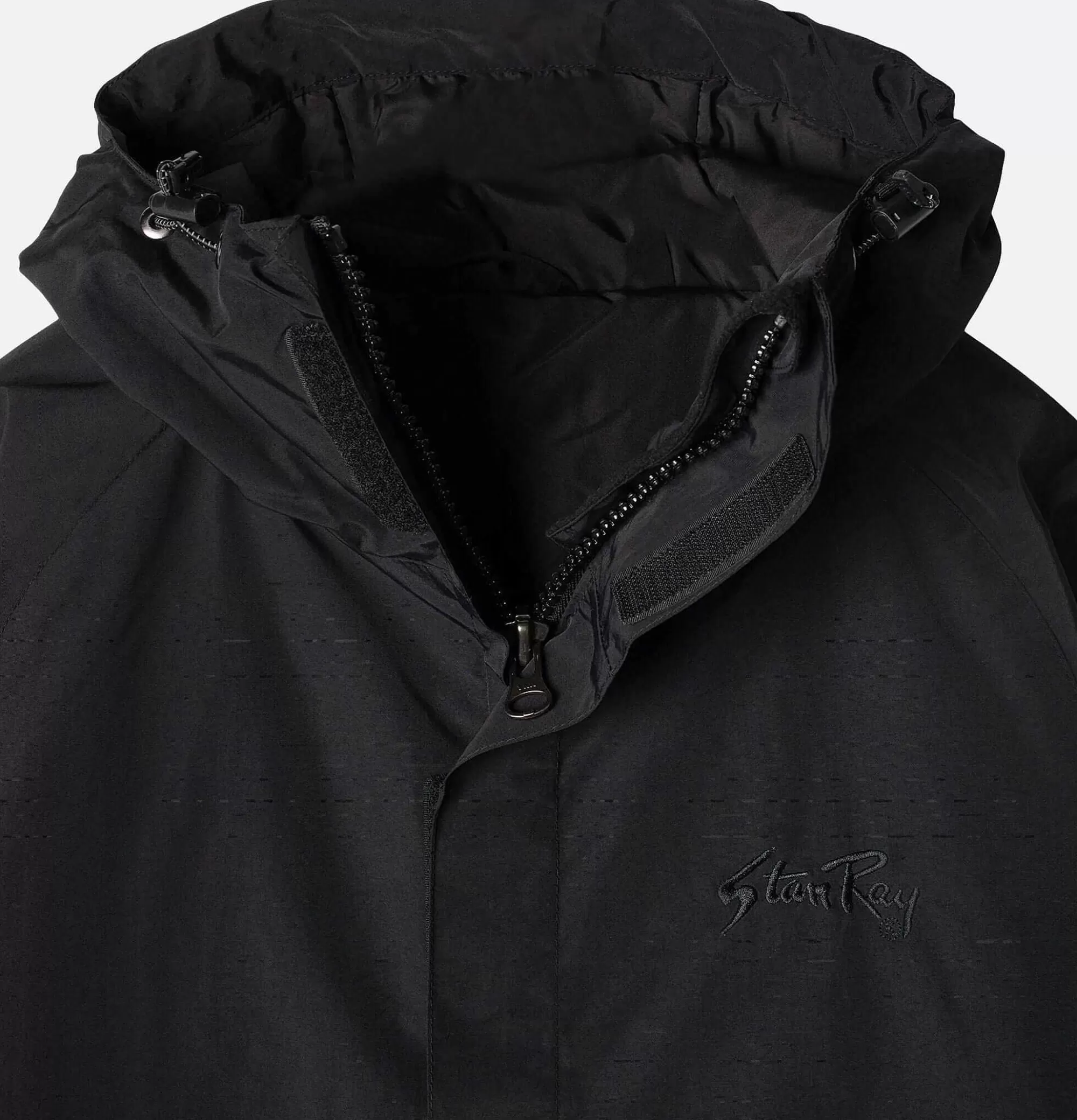 Chaqueta Térmica de Montaña Premium Stan Ray - Impermeable Negra con Acolchado y Forro Polar
