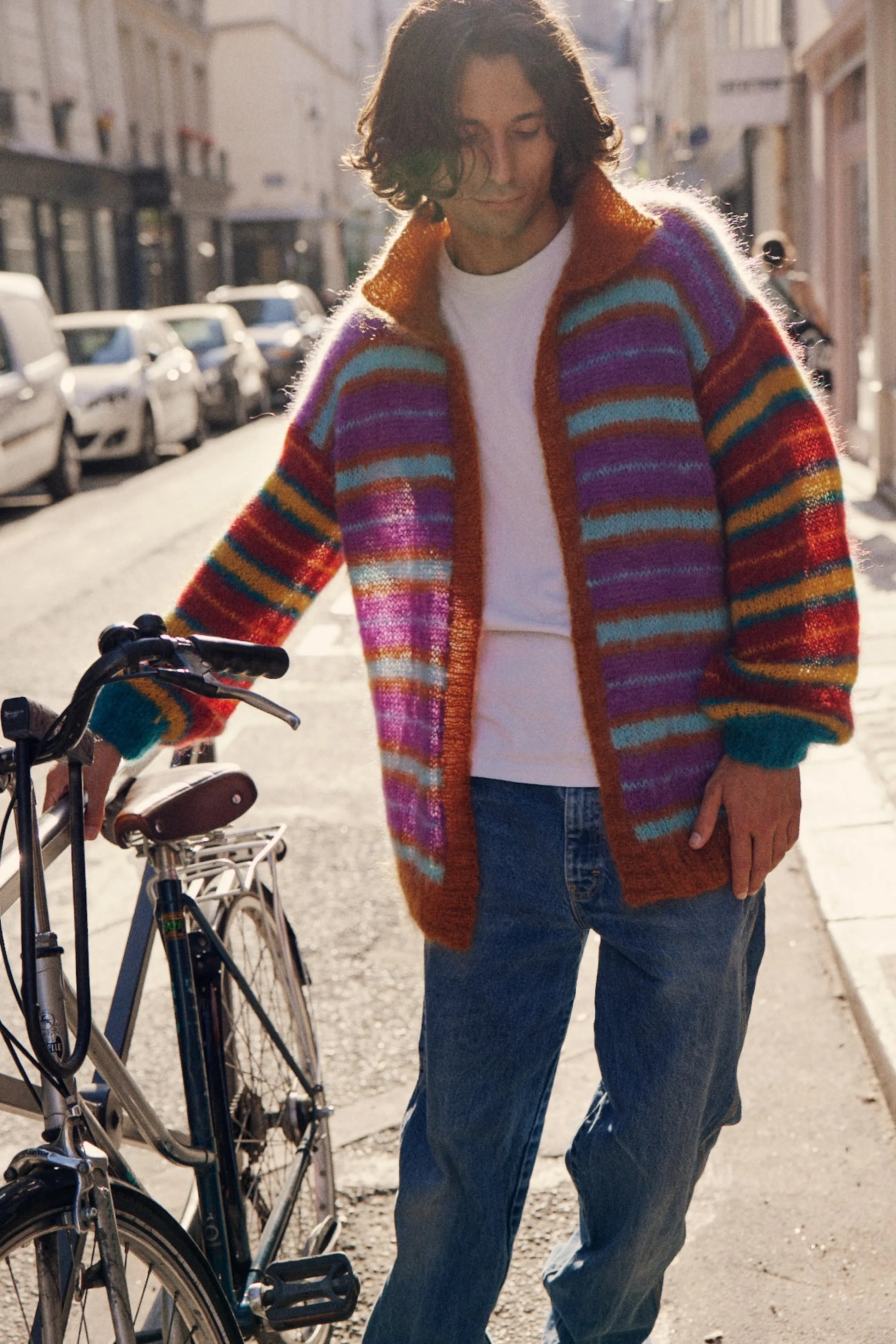 Rose Carmine JACKET COOL STRIPES MULTICOLOR- Jackets