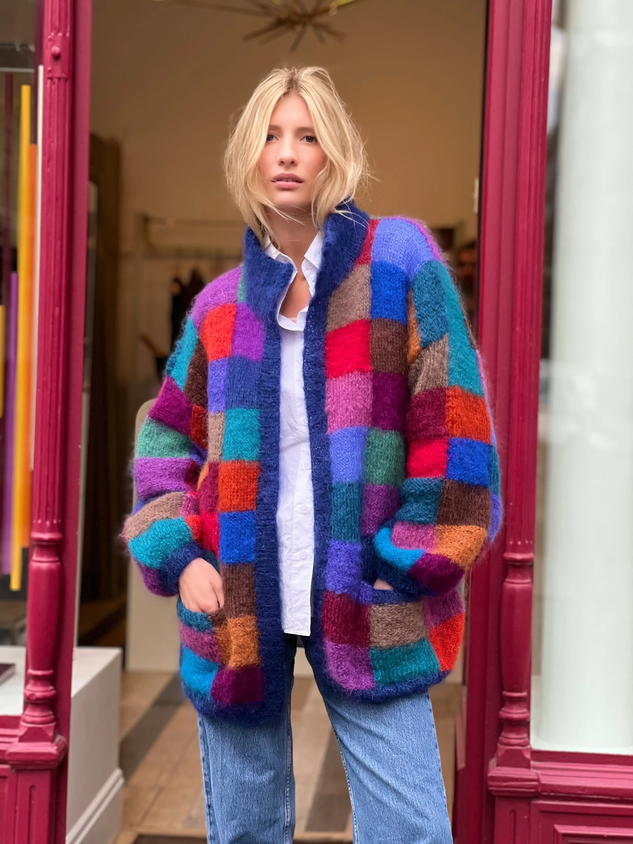 Rose Carmine JACKET PIXELS STRONGS- Jackets