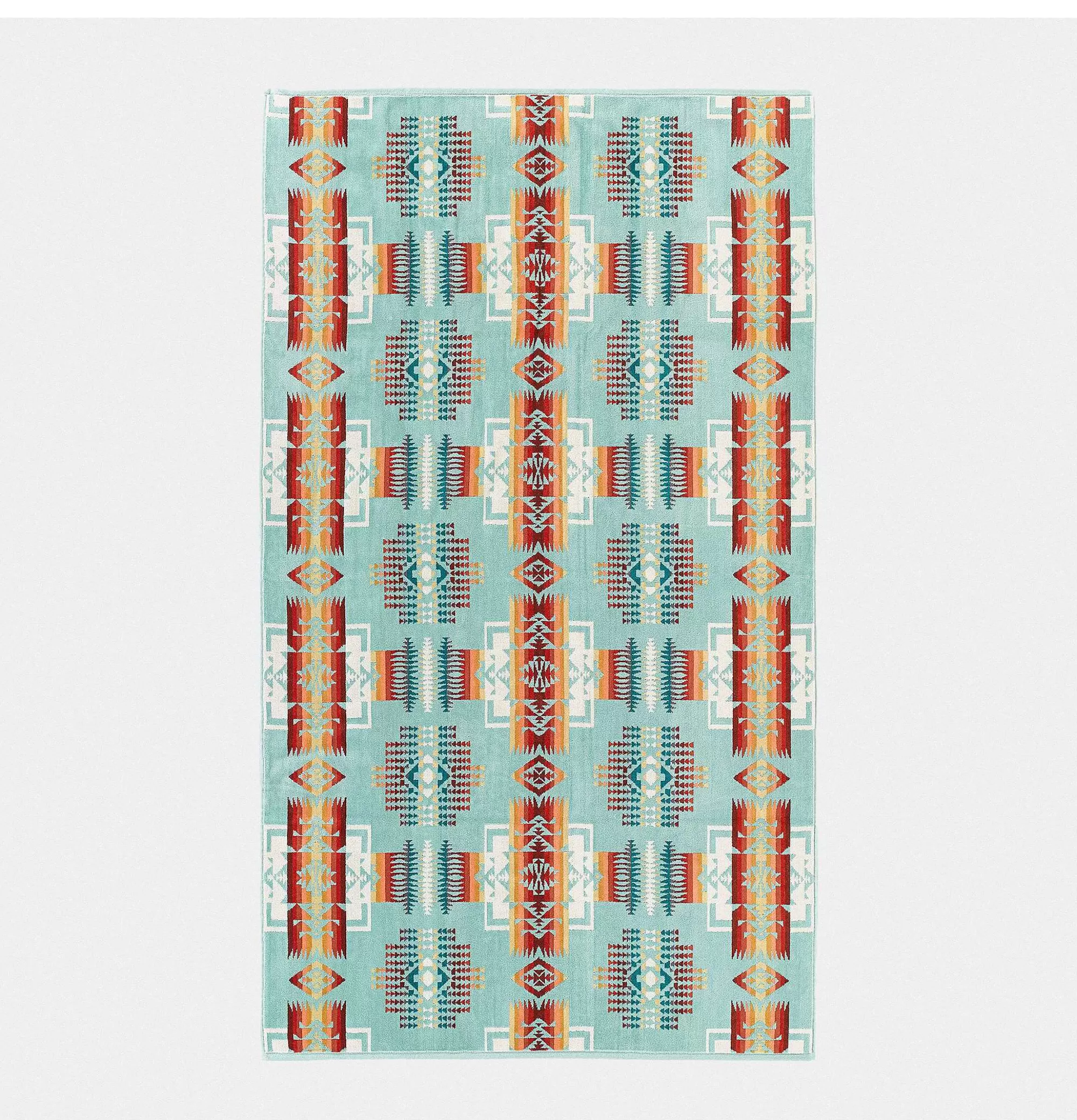 Toalla Spa de Lujo Jacquard - Diseño Chief Joseph en Aguamarina | Colección Maison by Pendleton