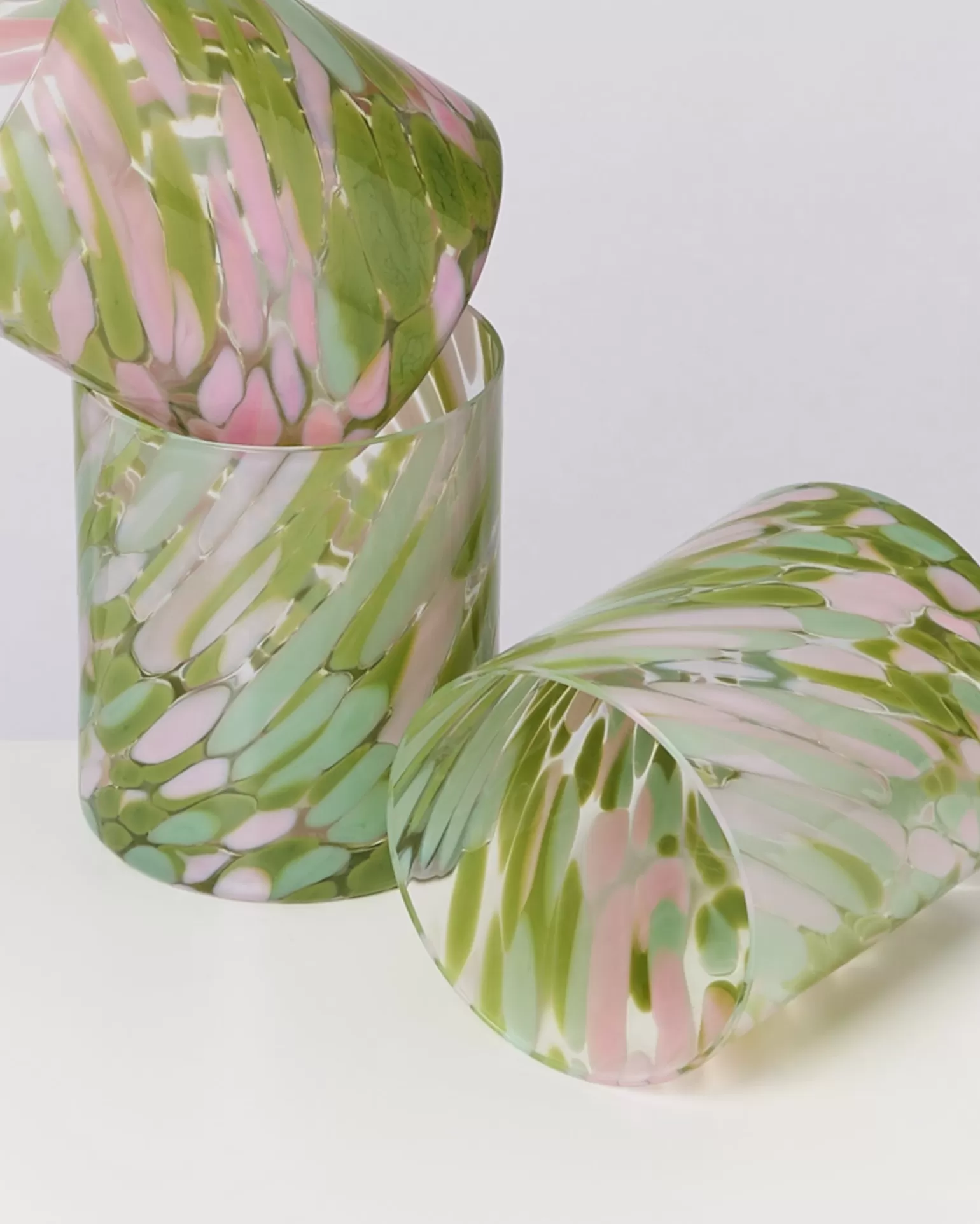 Motel Miio Joia - Juego de Gotas Grandes de Cristal en Verde Agua y Rosa Pastel | Diseño Elegante para Decoración Moderna