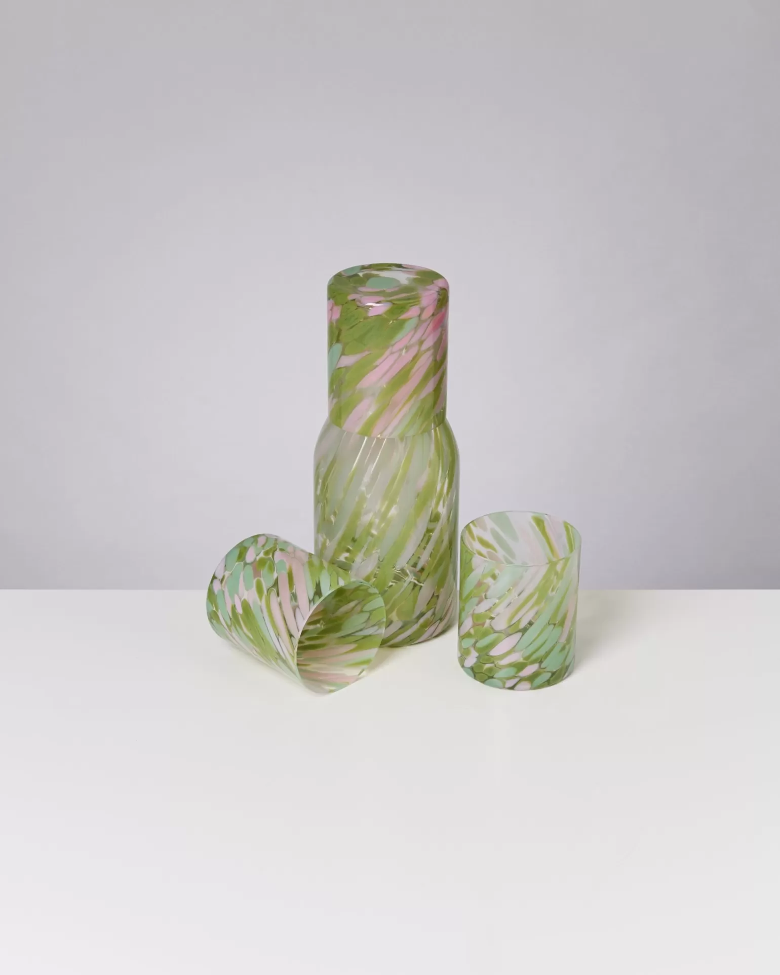 Motel Miio Joia - Juego de Gotas Grandes de Cristal en Verde Agua y Rosa Pastel | Diseño Elegante para Decoración Moderna