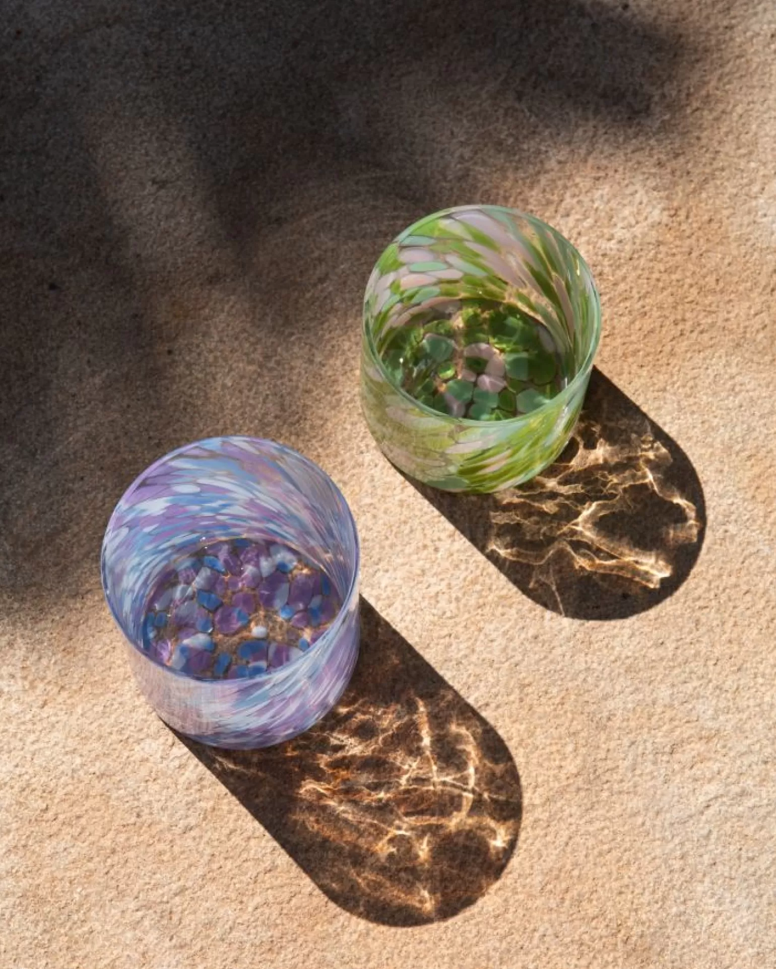 Motel Miio Joia - Juego de Gotas Grandes de Cristal en Verde Agua y Rosa Pastel | Diseño Elegante para Decoración Moderna