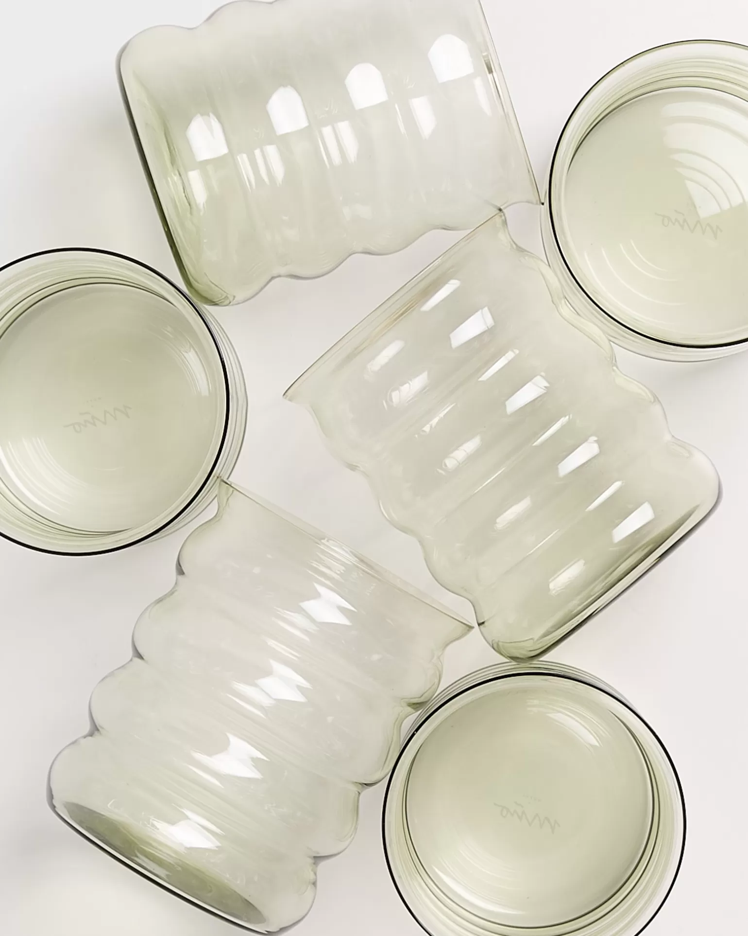 Juego de 6 Copas Elegantes Burbuja Grande - Cristal Esmeralda Brillante | Colección Motel a Miio Joia