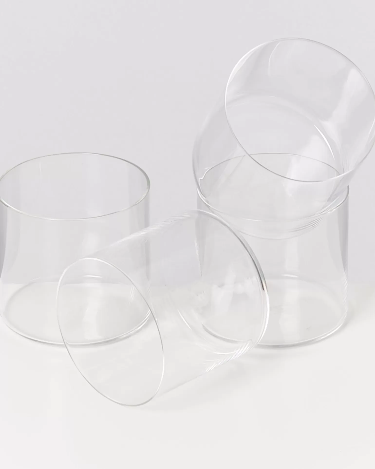 Juego de 4 Vasos Clásicos Pequeños - Cristal Transparente y Diseño Atemporal | Colección Exclusiva Motel Outlet Miio Joia