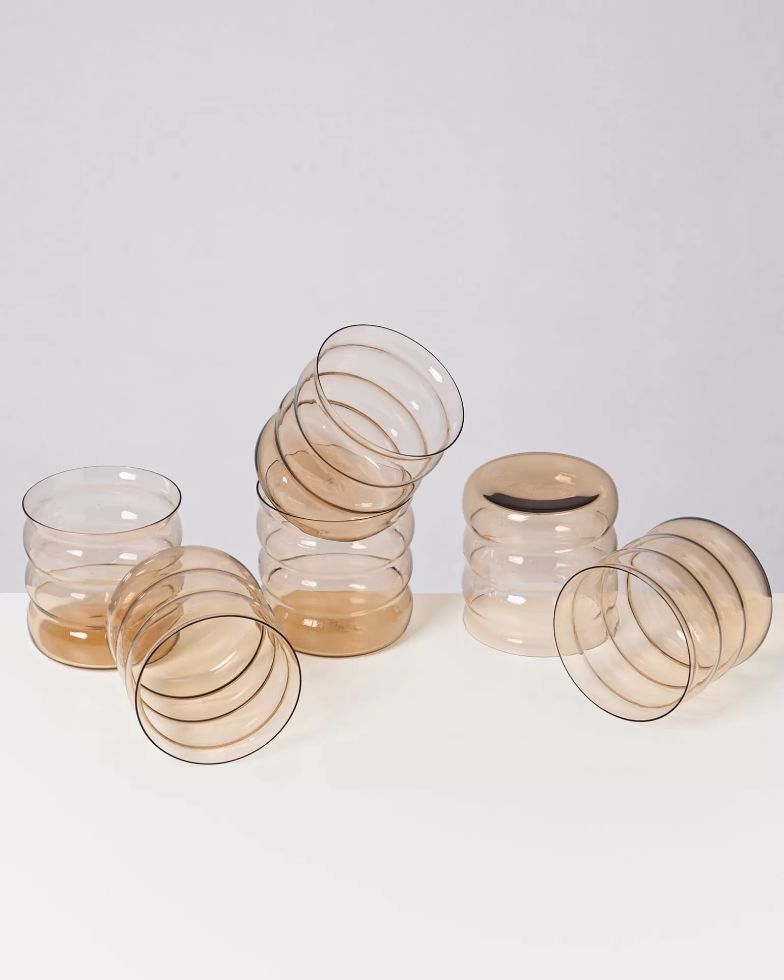 Juego de 6 Lámparas de Burbuja en Vidrio con Acabado Bronce - Decoración Elegante para Ambientes Íntimos - Colección Miio Joia