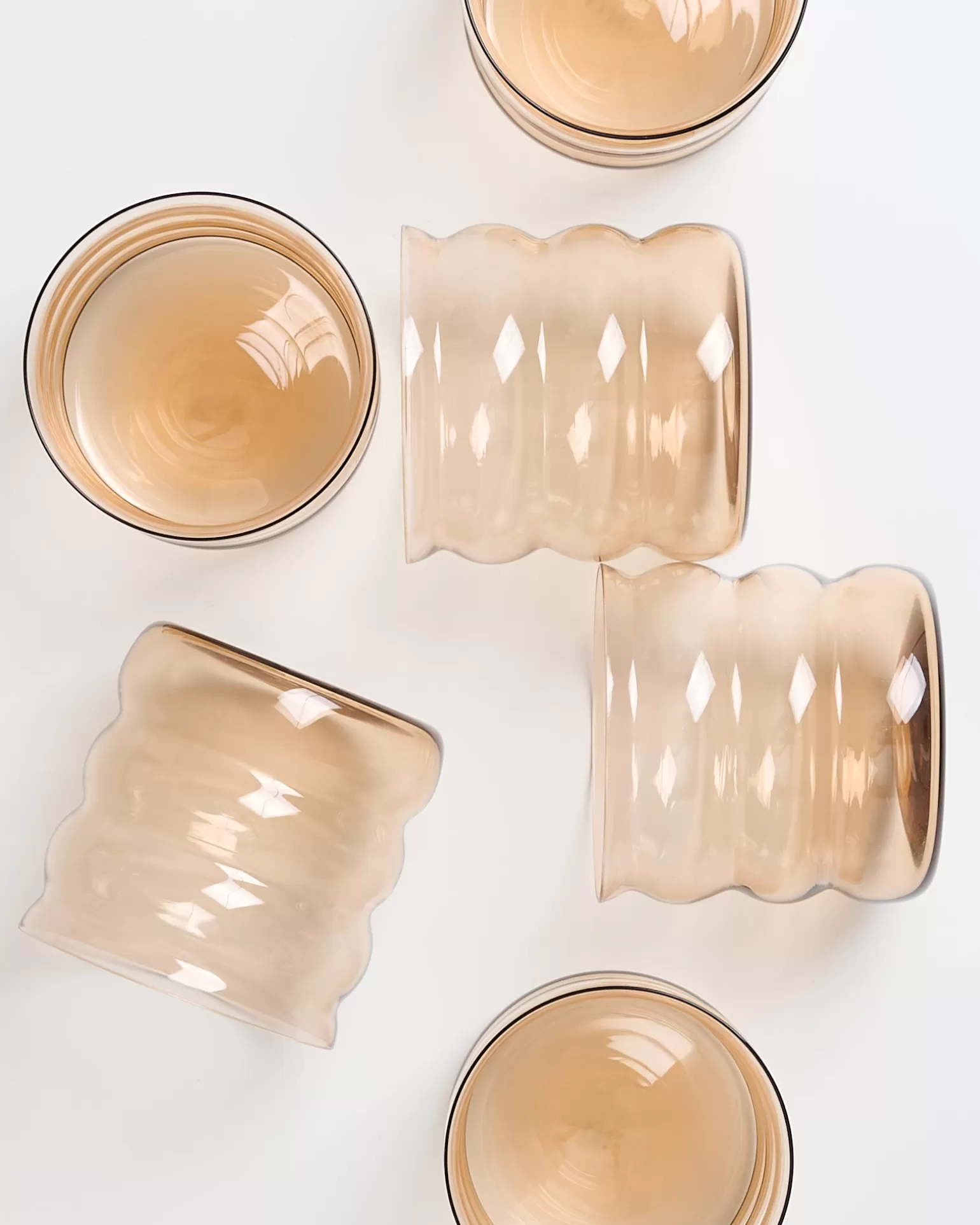 Juego de 6 Lámparas de Burbuja en Vidrio con Acabado Bronce - Decoración Elegante para Ambientes Íntimos - Colección Miio Joia