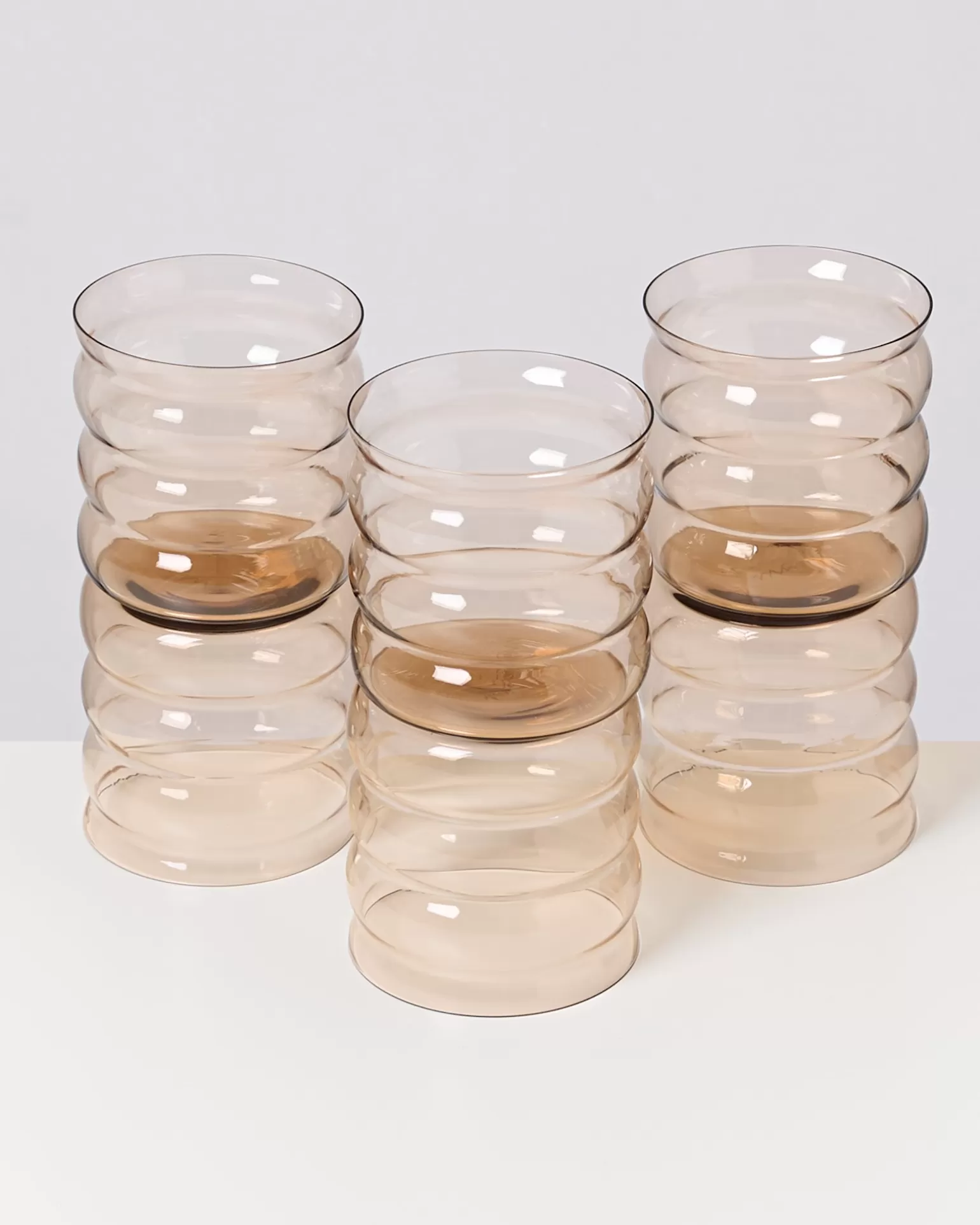 Juego de 6 Lámparas de Burbuja en Vidrio con Acabado Bronce - Decoración Elegante para Ambientes Íntimos - Colección Miio Joia